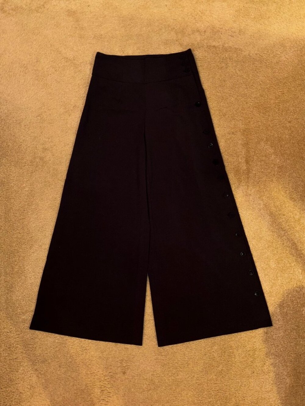 Robert Louis Women’s Black High Waist Wide Leg Button Down Dress Pants Size 10